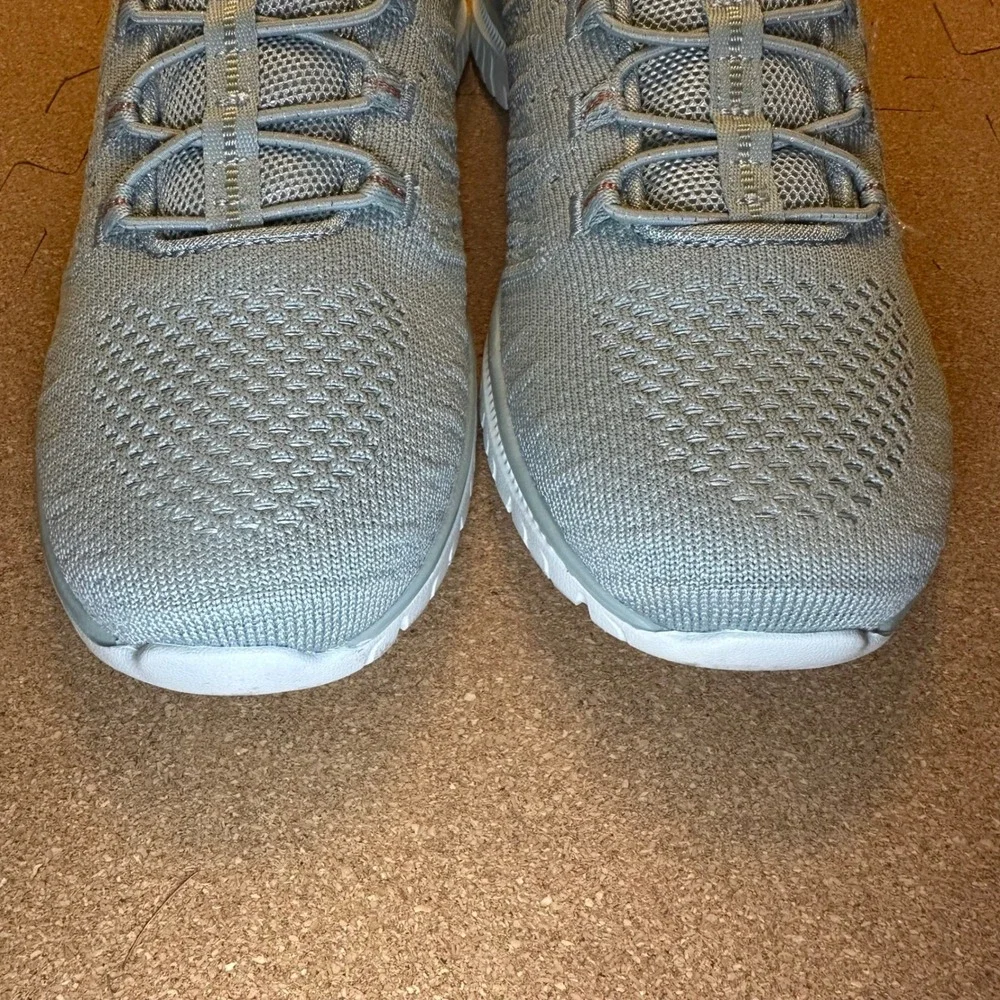 Skechers Bobs Sport Squad Women 9 Sage Green Bungee Slip On Walking Shoes 104723